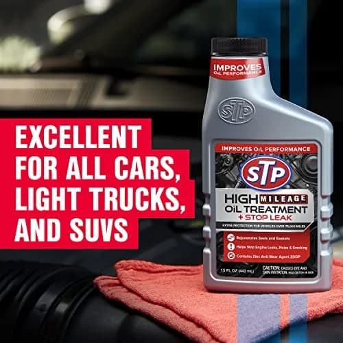 STP High Mileage Oil Treatment + Stop Leak 900ml (30 Fl Oz) | Protects Engines with Over 75,000 Miles thumbnail 6