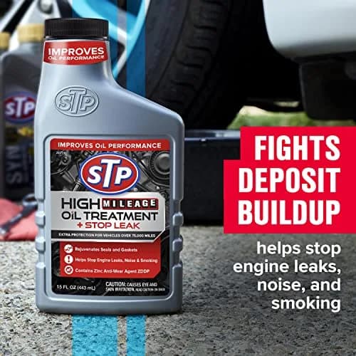 STP High Mileage Oil Treatment + Stop Leak 900ml (30 Fl Oz) | Protects Engines with Over 75,000 Miles thumbnail 3