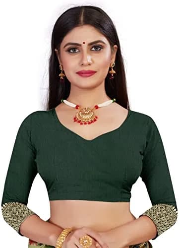 Avantika Fashion Kanjivaram Soft Pure Silk Banarasi Saree With Blouse Piece, Moti Green | Jacquard Woven Zari Work thumbnail 5