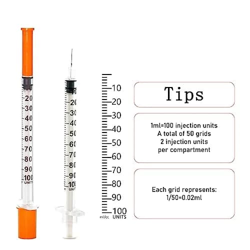 JIBENGAO 1cc 29 Gauge 13mm Syringes with Needles, Pack of 100 | Sterile Lab Dispensing Needles thumbnail 5