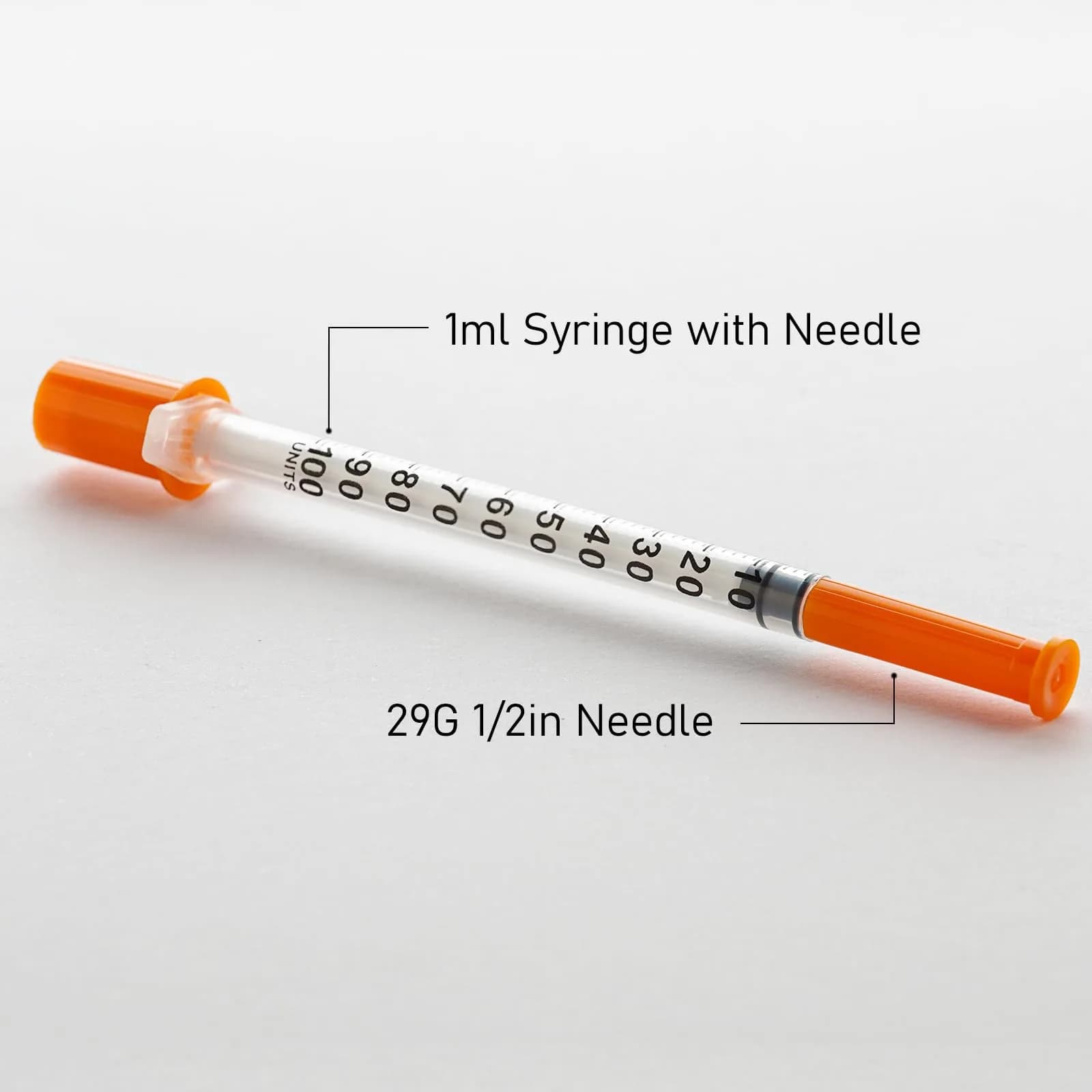 JIBENGAO 1cc 29 Gauge 13mm Syringes with Needles, Pack of 100 | Sterile Lab Dispensing Needles - view 2