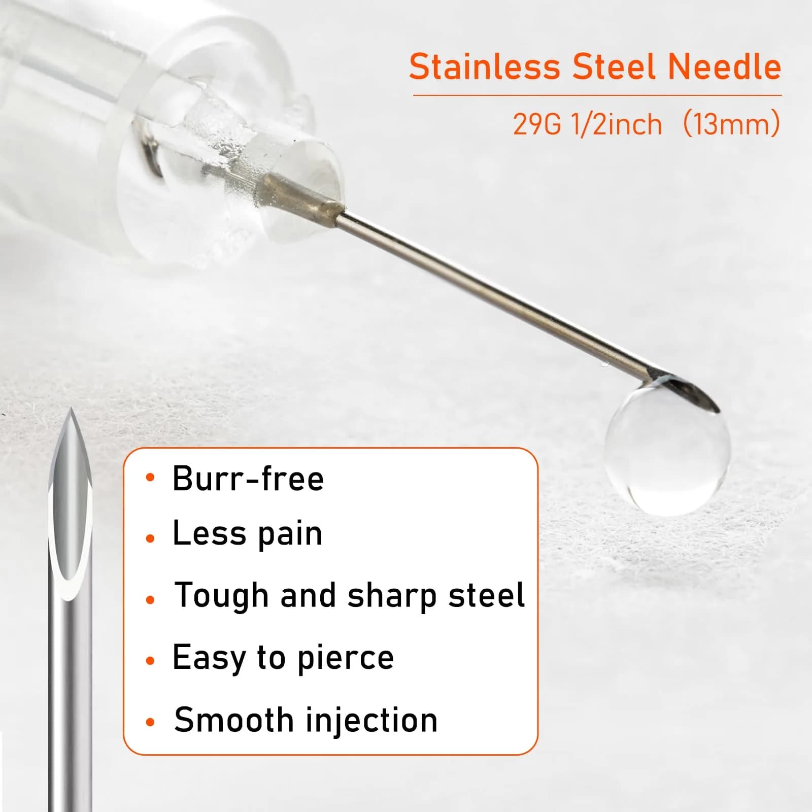 JIBENGAO 1cc 29 Gauge 13mm Syringes with Needles, Pack of 100 | Sterile Lab Dispensing Needles - view 4