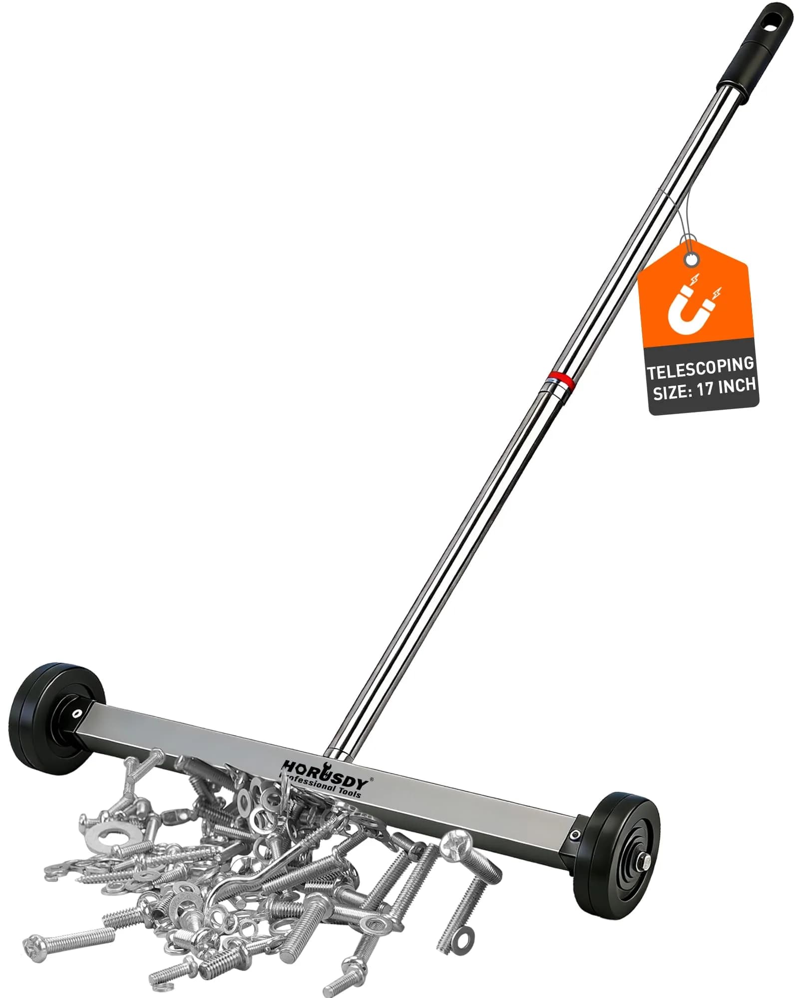 HORUSDY 17-Inch Rolling Magnetic Sweeper with Wheels, 4 kg (8.8 lb) Capacity | Adjustable Handle - main product image