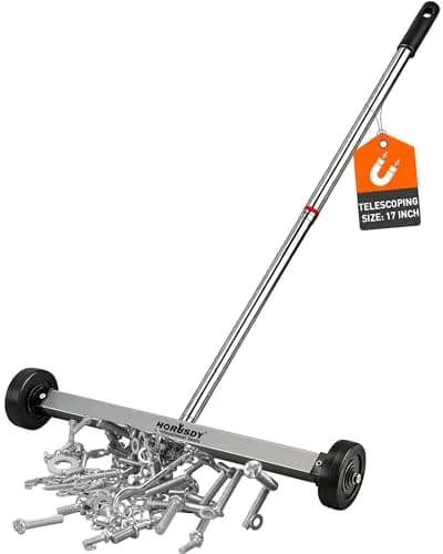 HORUSDY 17-Inch Rolling Magnetic Sweeper with Wheels, 4 kg (8.8 lb) Capacity | Adjustable Handle thumbnail 1
