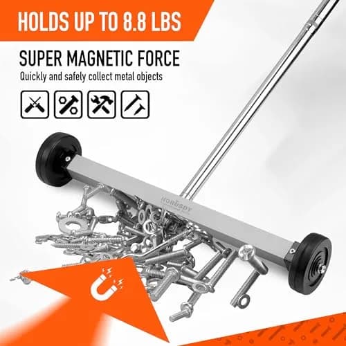 HORUSDY 17-Inch Rolling Magnetic Sweeper with Wheels, 4 kg (8.8 lb) Capacity | Adjustable Handle thumbnail 7