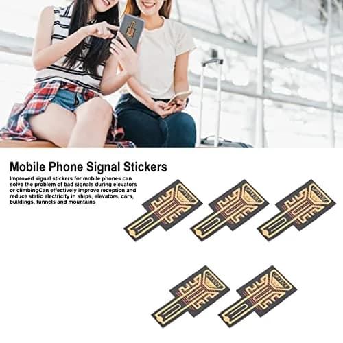 Fydun 5PCS Phone Booster Sticker Vintage Black Gold | Enhances Reception for Phones, Walkie Talkies, and More thumbnail 2