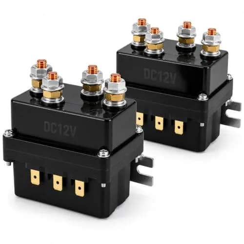 QWORK 12V 500A Solenoid Relay 2 Pack | Heavy Duty Winch Contactor for ATV/UTV thumbnail 1