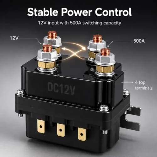 QWORK 12V 500A Solenoid Relay 2 Pack | Heavy Duty Winch Contactor for ATV/UTV thumbnail 2