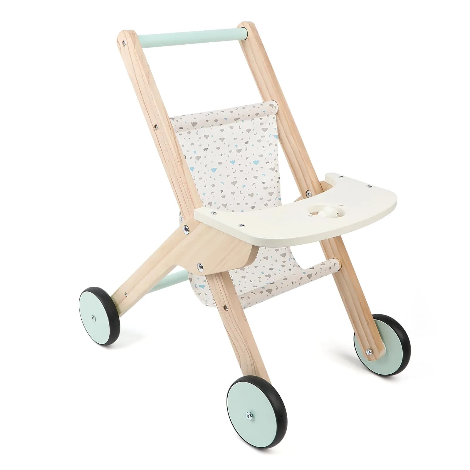 Canuan Wooden Baby Walker Doll Stroller with Butterfly Theme | 12-36 Months — Multi-colored