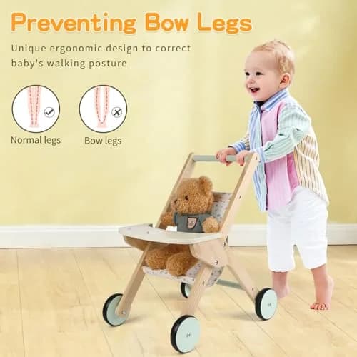 Canuan Wooden Baby Walker Doll Stroller with Butterfly Theme | 12-36 Months thumbnail 5