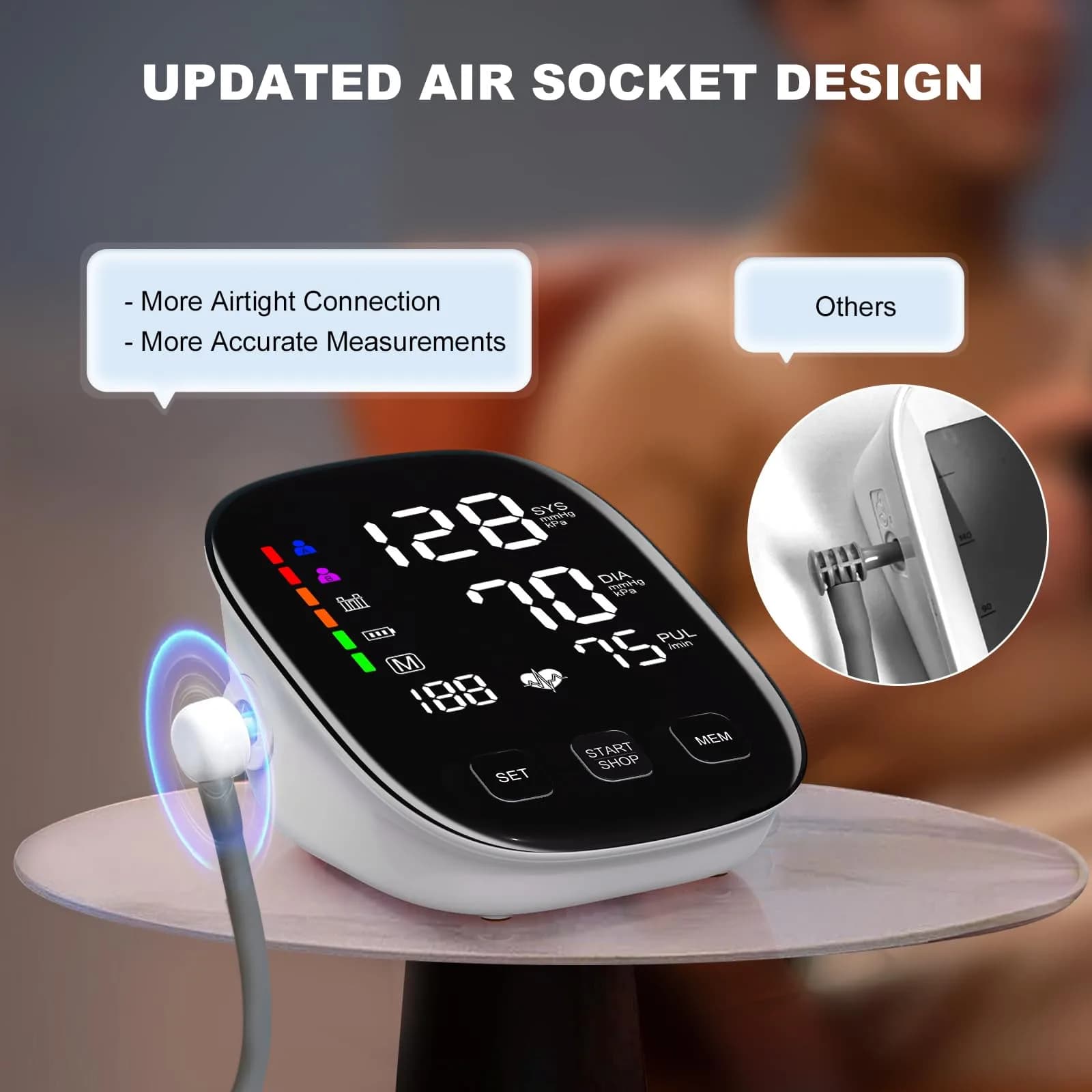 COCACIS Automatic Blood Pressure Monitor with 2 Cuffs (9-17'' & 13-21'') | Accurate Home Use with WHO Indicator - view 6