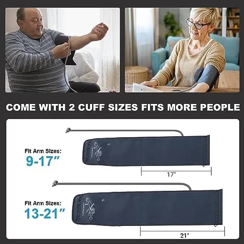 COCACIS Automatic Blood Pressure Monitor with 2 Cuffs (9-17'' & 13-21'') | Accurate Home Use with WHO Indicator thumbnail 2