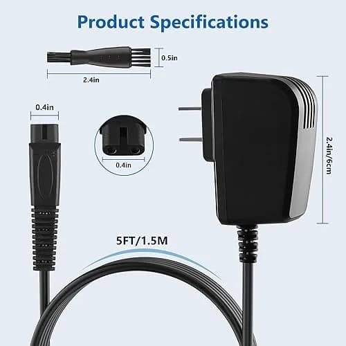 FNKTQL 12V Shaver Charger for Braun Series 9, 8, 7, 6, 5, 3, 1, XT5 & Silk Epil 5/7/9/9 Flex (1.5m Cable) | Smart Charging Power Cord thumbnail 8