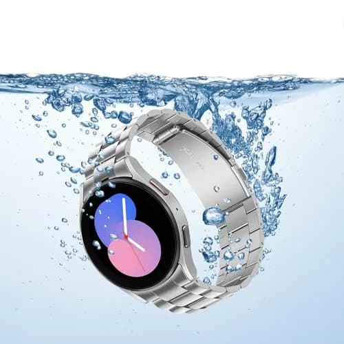 Anlinser No Gap Bands Compatible with Samsung Galaxy Watch 7/6/5/4/FE Band 20mm Silver | Seamless Metal Strap for All Case Sizes thumbnail 4