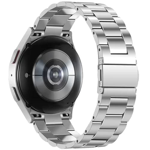 Anlinser No Gap Bands Compatible with Samsung Galaxy Watch 7/6/5/4/FE Band 20mm Silver | Seamless Metal Strap for All Case Sizes thumbnail 2