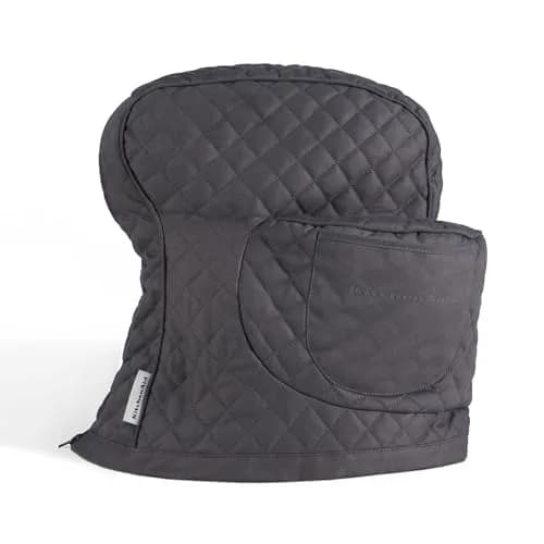 KitchenAid Fitted Tilt-Head Stand Mixer Cover with Storage Pocket, Quilted 100% Cotton, 36.6cm x 45.7cm x 25.4cm (14.4"x18"x10"), Charcoal Grey thumbnail 1