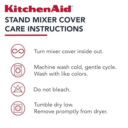 KitchenAid Fitted Tilt-Head Stand Mixer Cover with Storage Pocket, Quilted 100% Cotton, 36.6cm x 45.7cm x 25.4cm (14.4"x18"x10"), Charcoal Grey thumbnail 6