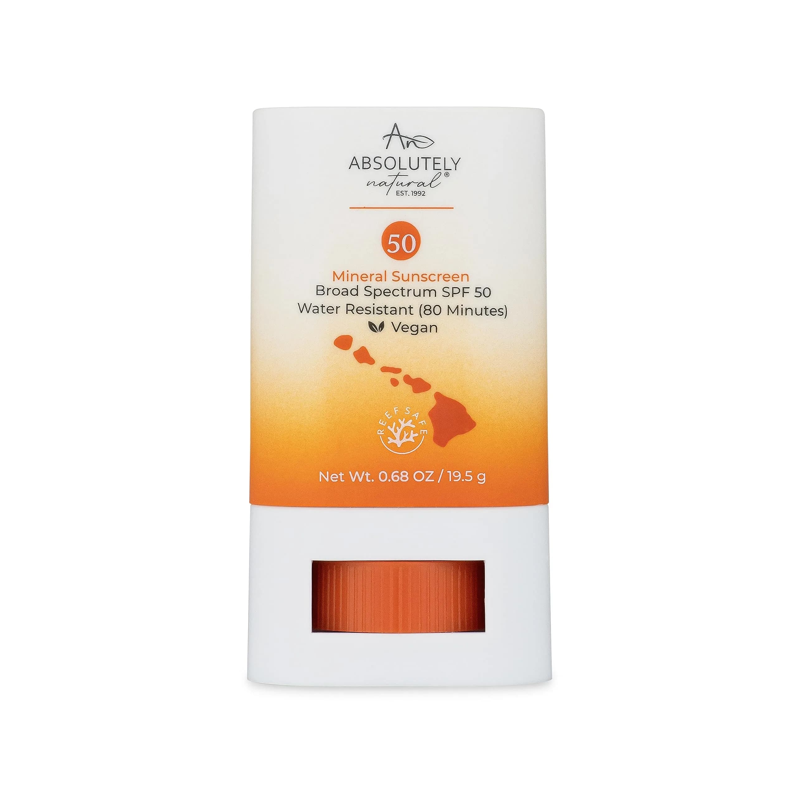 Absolutely Natural SPF 50 Mineral Sunscreen Stick with Rose Hips Oil | Broad-Spectrum, Vegan, Reef Safe (0.69 oz)