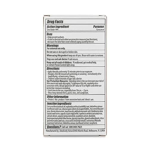 Absolutely Natural SPF 50 Mineral Sunscreen Stick with Rose Hips Oil | Broad-Spectrum, Vegan, Reef Safe (0.69 oz) thumbnail 7