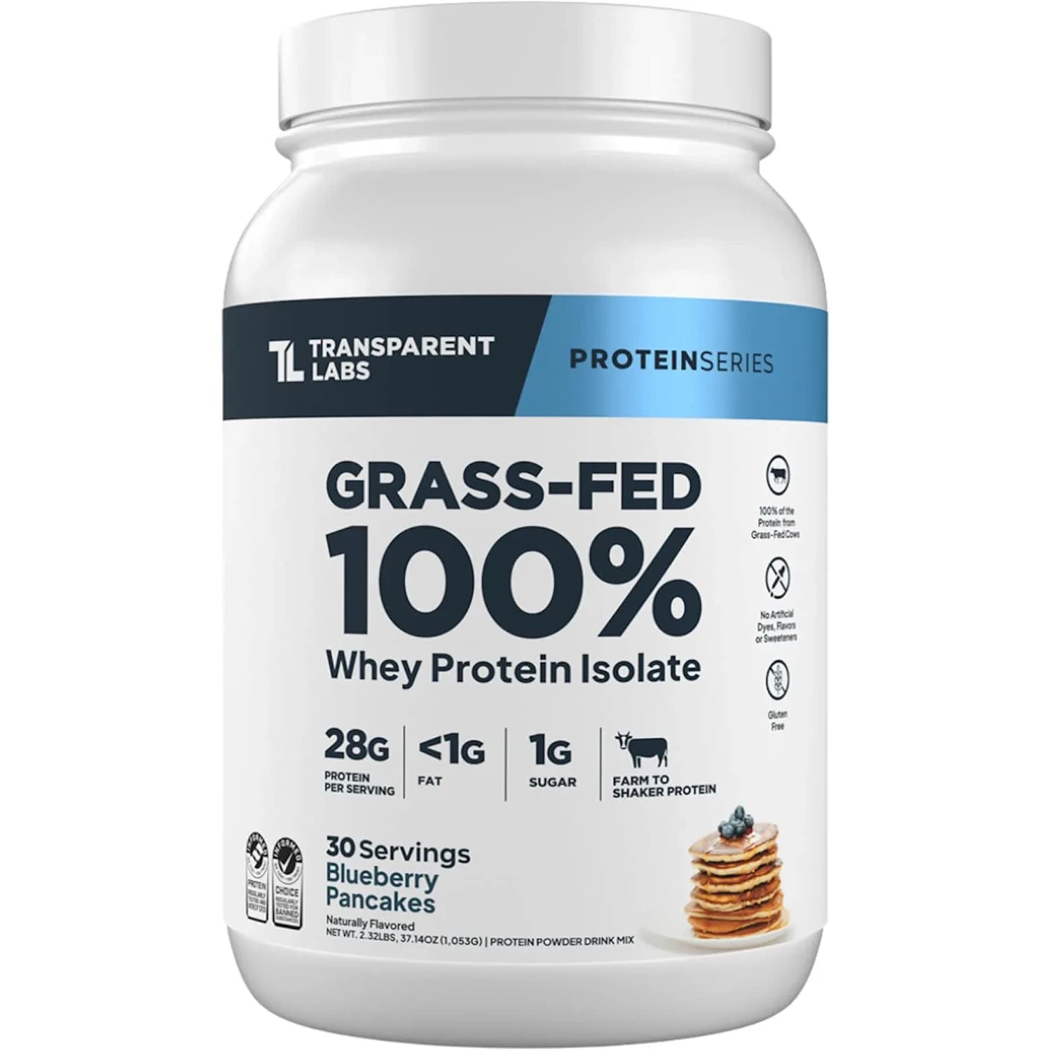 Transparent Labs Grass-Fed Whey Protein Isolate Variety Pack | 189ml (6.26 Fl Oz) | 28g Protein Per Serving — Dark Chocolate / 2.5 Pound