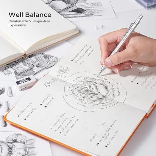 Nicpro Metal Mechanical Pencil Set 0.5 mm & 0.7 mm | Durable, Refillable, Stylish for Artists & Students thumbnail 4
