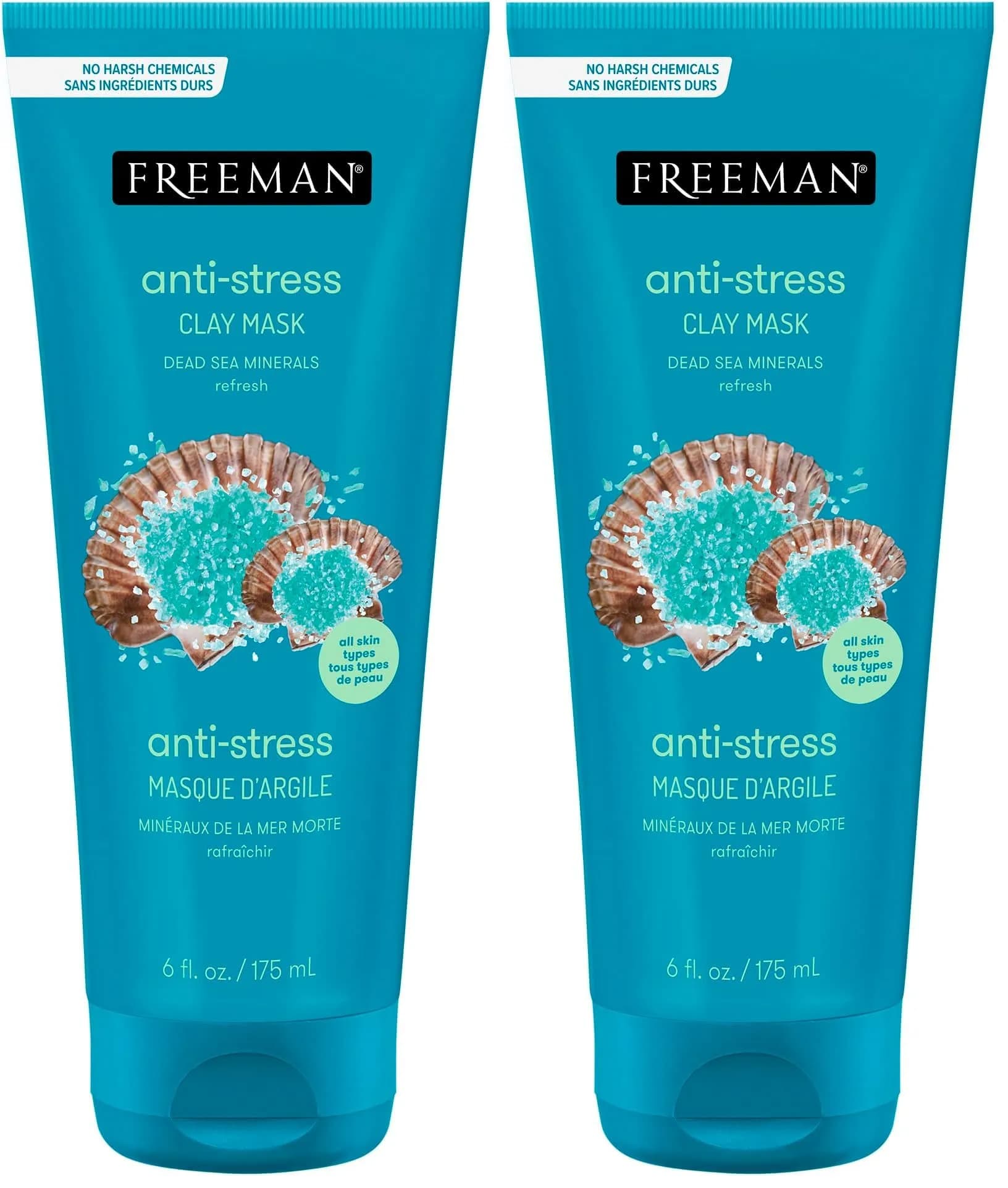 Freeman Dead Sea Minerals Anti-Stress Clay Facial Mask 350ml (12 fl. oz.) | Clarifies Pores & Radiant Skin — Cian