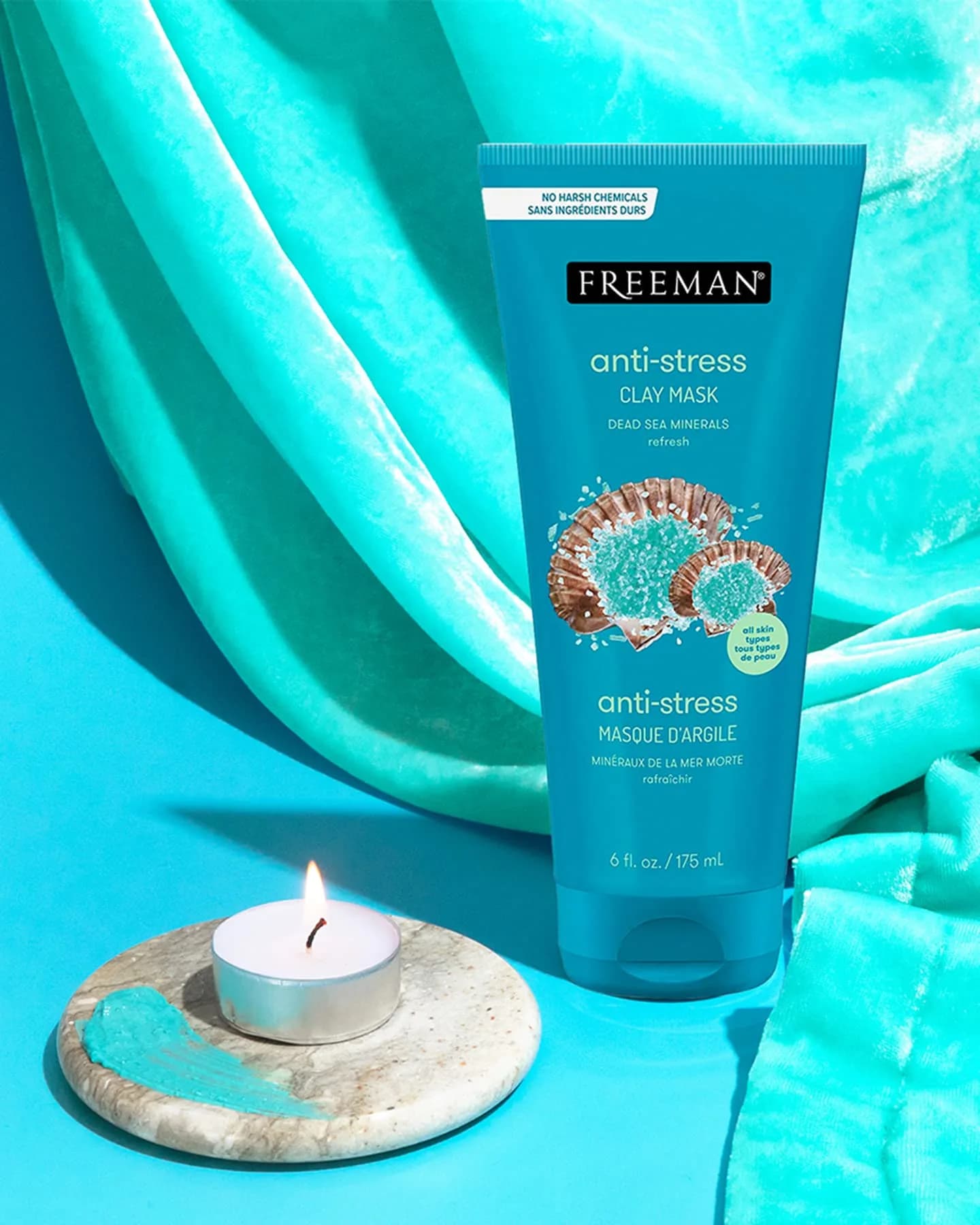 Freeman Dead Sea Minerals Anti-Stress Clay Facial Mask 350ml (12 fl. oz.) | Clarifies Pores & Radiant Skin - view 6