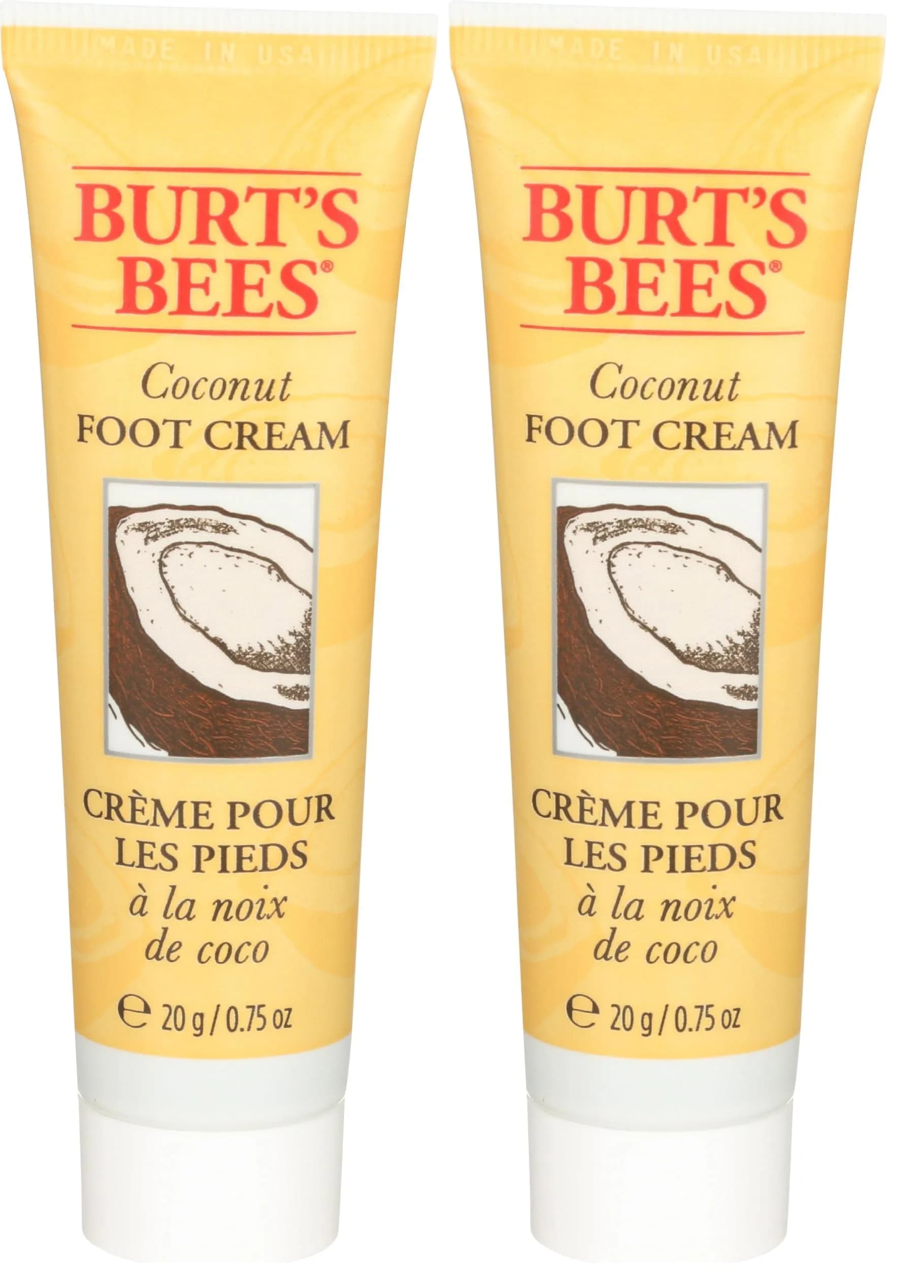 Burt's Bees Coconut Foot Cream - Pack of 2, 0.75 oz Each | Deeply Penetrating Botanical Oils - main product image