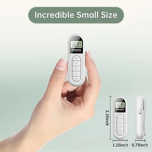 UMUTOO MI03 Pocket FM Radio Portable with Clip Rechargeable - White | Headphone-Only Personal Receiver thumbnail 6