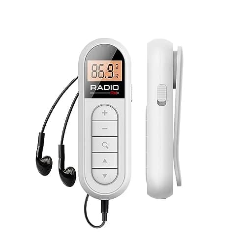 UMUTOO MI03 Pocket FM Radio Portable with Clip Rechargeable - White | Headphone-Only Personal Receiver thumbnail 1
