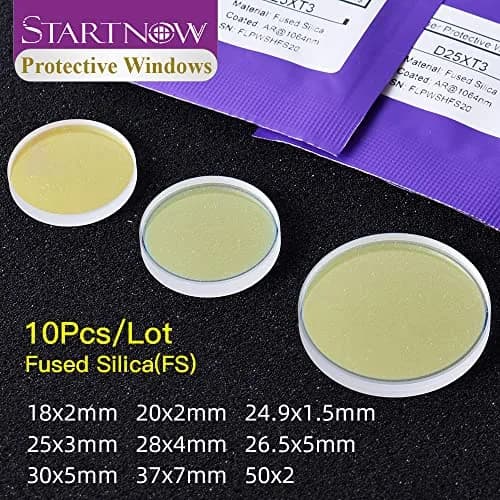 STARTNOW Fiber Laser Protection Lens 18x2mm | 1064nm Laser Welding Lens for Safety & Efficiency thumbnail 2