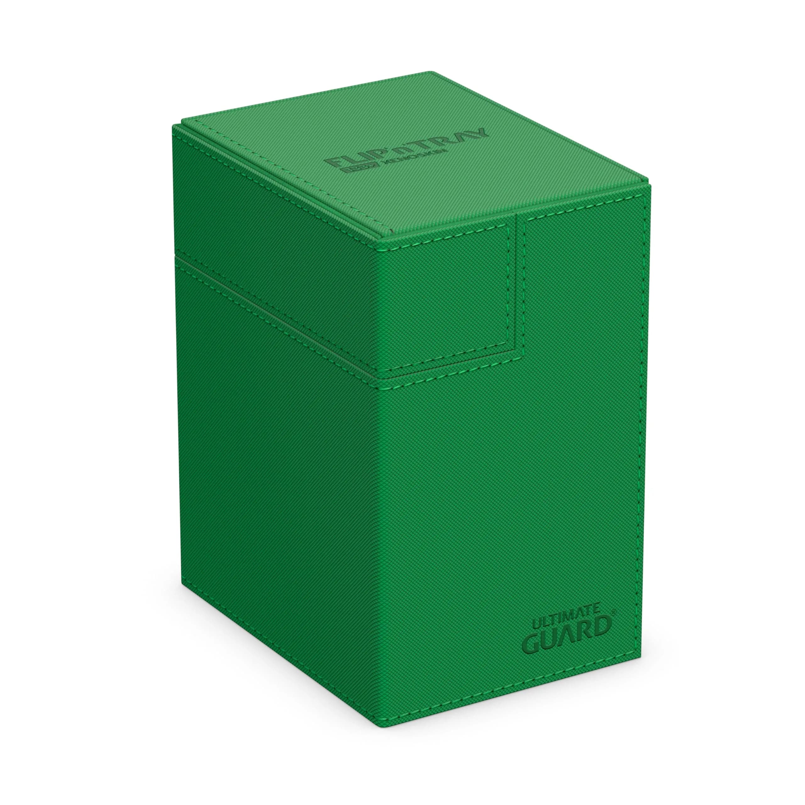 Ultimate Guard Flip'n'Tray 133+ Deck Case for 133 Double-Sleeved TCG Cards & Dice Tray | Green, Magnetic Closure, Microfiber Lining thumbnail 1