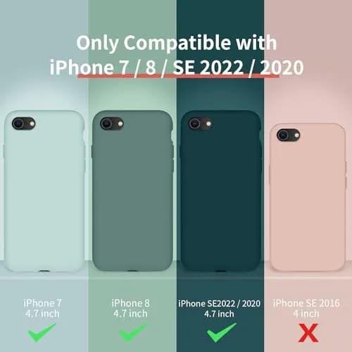 Cordking Silicone Liquid Case for iPhone SE 2022/2020, 7/8 | Slim, Shockproof & Wireless Support thumbnail 6
