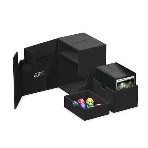 Ultimate Guard Flip'n'Tray 133+ Deck Case for 133 Double-Sleeved TCG Cards | Black, Microfiber Lining, Magnetic Closure thumbnail 4