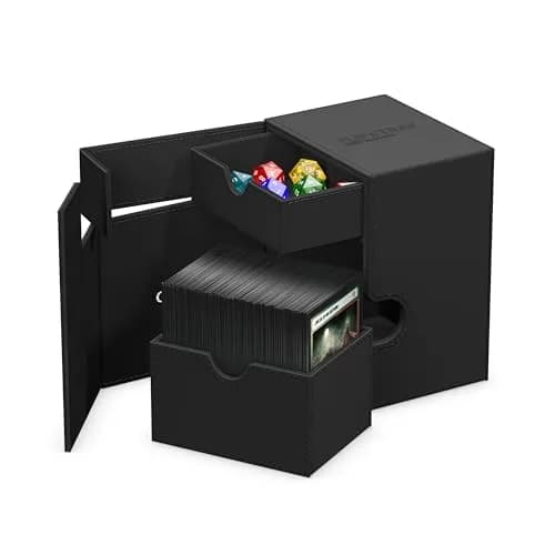 Ultimate Guard Flip'n'Tray 133+ Deck Case for 133 Double-Sleeved TCG Cards | Black, Microfiber Lining, Magnetic Closure thumbnail 5