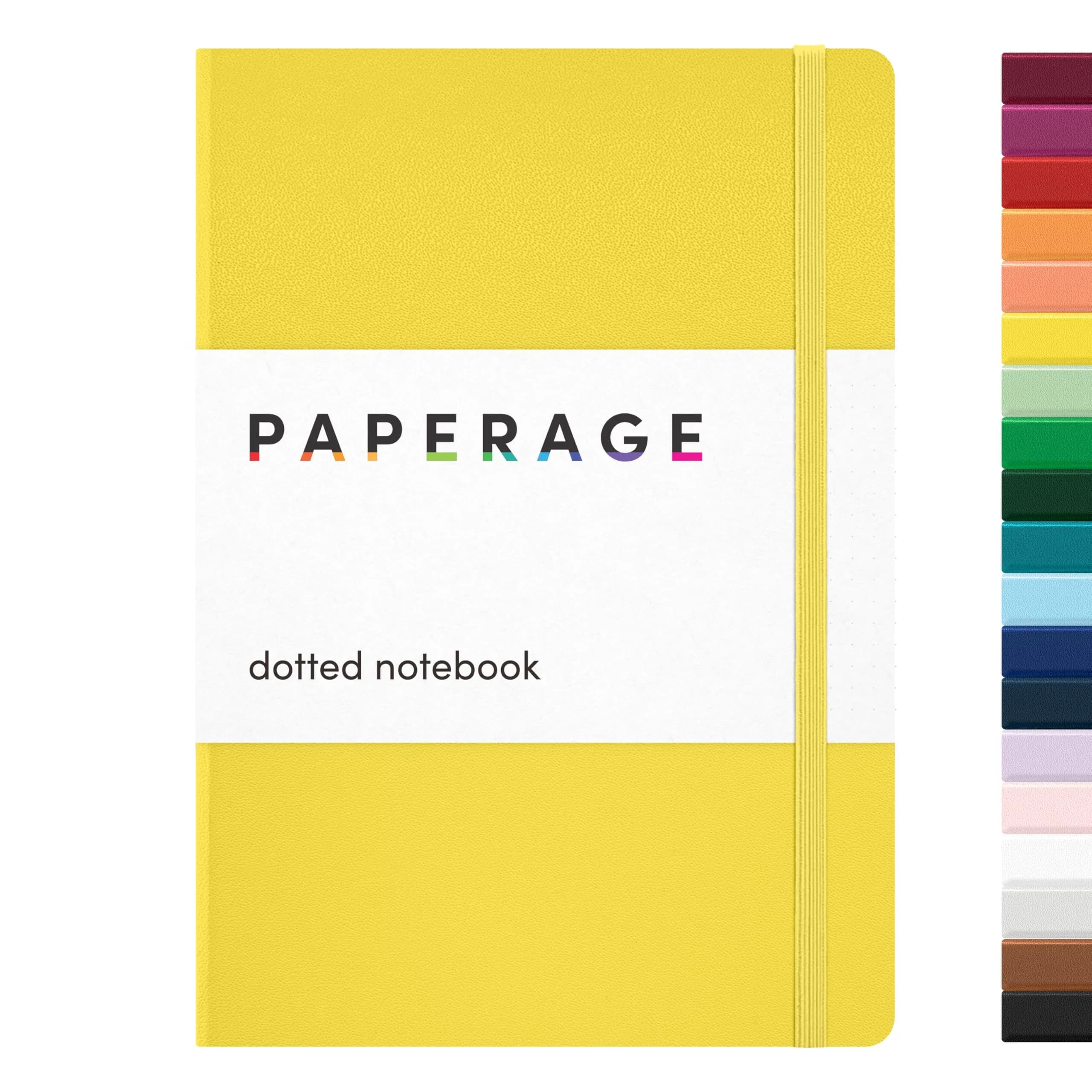 PAPERAGE Dotted Journal Notebook A5 (5.6'' x 8'') 160 Pages Yellow | Premium Acid-Free Paper for Bullet Journaling - main product image