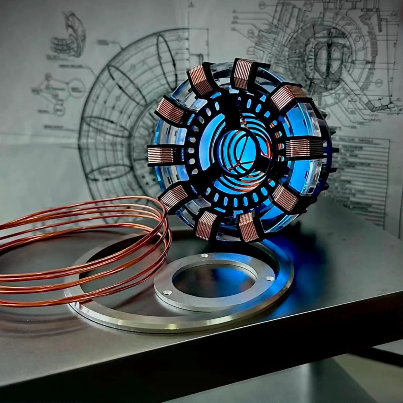 Moonacy Arc Reactor Night Light, Rechargeable Superhero Lamp 163 cm (64.17 inches) | Touch & Remote Control Display Light - view 6