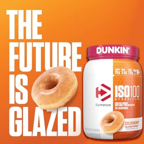 Dymatize ISO100 Whey Protein Isolate Dunkin' Glazed Donut 609g (1.34 lb) | 25g Protein Per Serving thumbnail 2