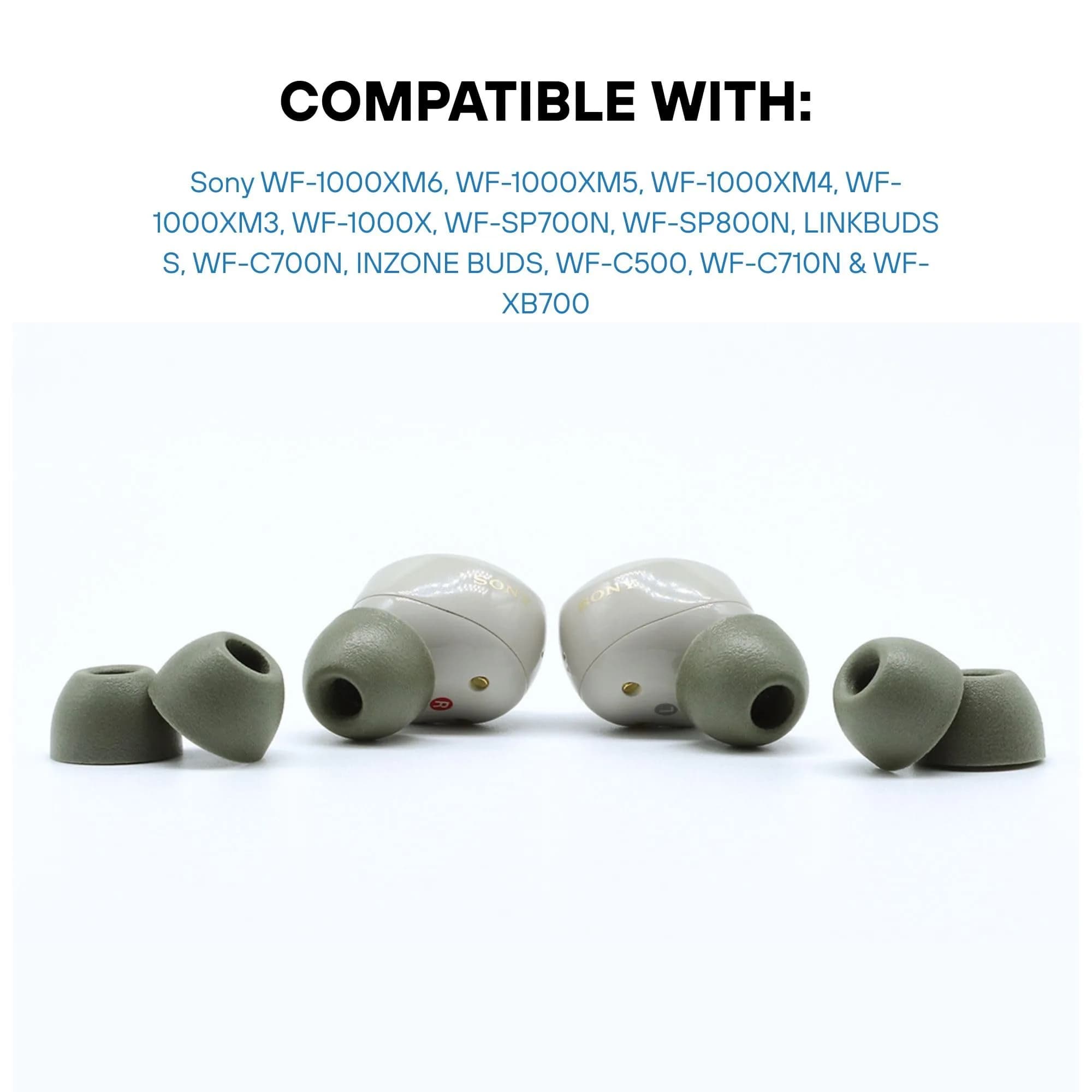 Comply TrueGrip Pine Green Memory Foam Ear Tips (S/M/L) (3 Pairs) | Secure Fit for Sony Earbuds - view 2