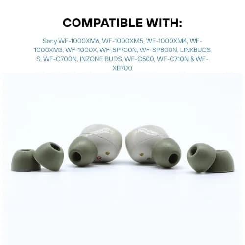 Comply TrueGrip Pine Green Small Memory Foam Ear Tips (3 Pairs) | Secure Fit for Sony WF-1000XM5/XM4/XM3 thumbnail 2
