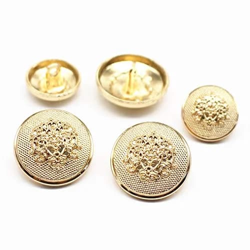 YaHoGa Gold 14pcs Blazer Buttons for Sewing | 23mm & 18mm Metal Shank Suit Buttons Set thumbnail 2