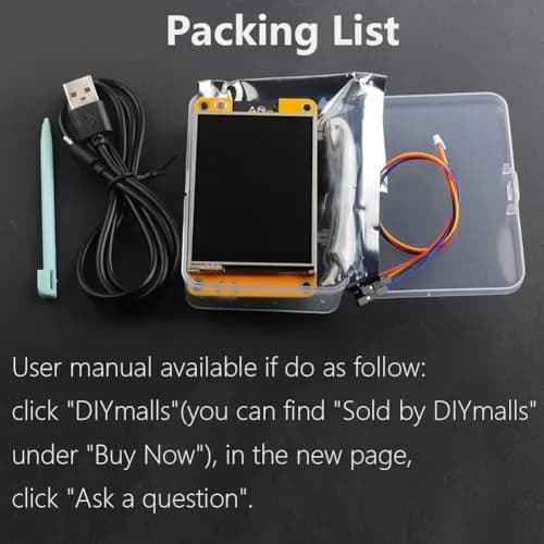 DIYmalls ESP32-2432S028R 2.8 inch TFT LCD Display with Resistive Touch Screen 320x240 Resolution | IoT Development Module thumbnail 6