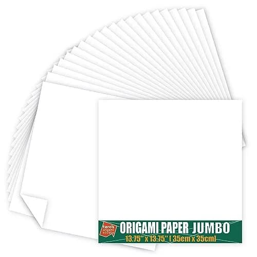 Taro's Origami Studio Jumbo White Origami Paper 35cm (13.75 Inch) 25 Sheets | Premium Japanese Kami Paper for Folding thumbnail 1