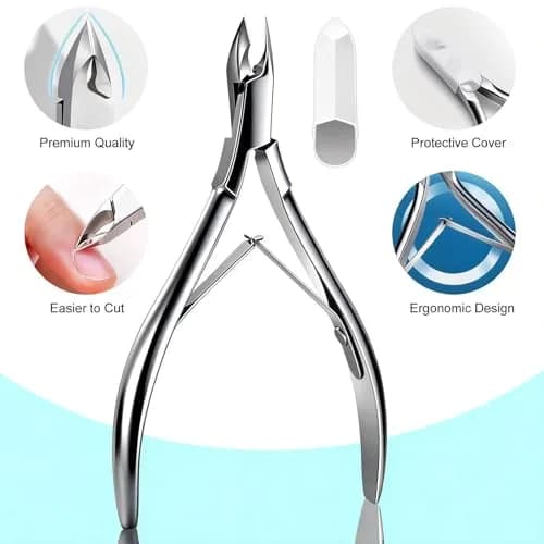 Cbiumpro 5 Pack Cuticle Nippers Set with Pusher & Cutter | Stainless Steel Nail Care Tool thumbnail 5
