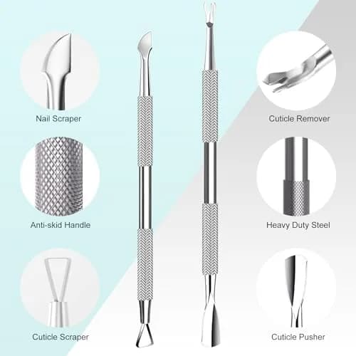 Cbiumpro 5 Pack Cuticle Nippers Set with Pusher & Cutter | Stainless Steel Nail Care Tool thumbnail 6