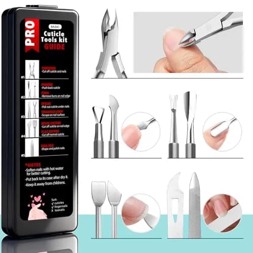 Cbiumpro 5 Pack Cuticle Nippers Set with Pusher & Cutter | Stainless Steel Nail Care Tool thumbnail 8