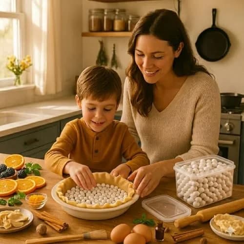 Mrs. Anderson's Baking Ceramic Pie Crust Weights 0.68 kg (1.5 lb) | Blind Baking Tool for Even Crust Results thumbnail 2