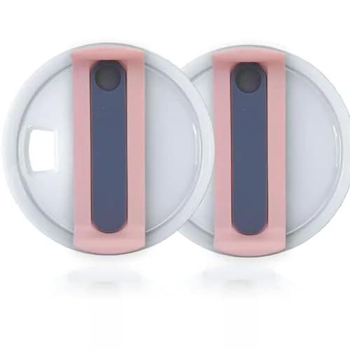 Horsdo 40oz Tumbler Lid for Stanley | Spill Proof Splash Resistant Cover (Pink-Grey, 40oz) thumbnail 1
