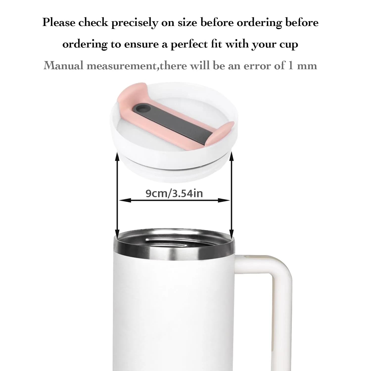 Horsdo 40oz Tumbler Lid - Pink-Grey, Spill-Proof Replacement for Stanley Quencher 2.0 (2-Pack) - view 2