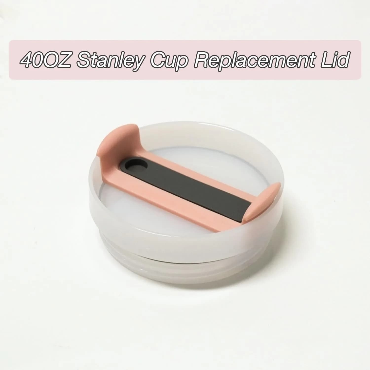 Horsdo 40oz Tumbler Lid - Pink-Grey, Spill-Proof Replacement for Stanley Quencher 2.0 (2-Pack) - view 4
